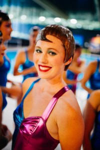 Artistic swimmers from France's national team rehearsing in Christian Louboutin pumps.