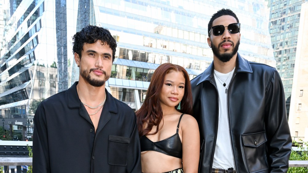 Charles Melton, Storm Reid and Jayson Tatum at the Coach Spring 2025 Ready-to-Wear show
