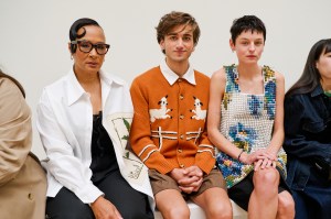 Golda Rosheuvel, Sebastian Croft and Emma Corrin at S.S. Daley RTW Spring 2025 as part of London Ready to Wear Fashion Week on September 13, 2024 in London, England.