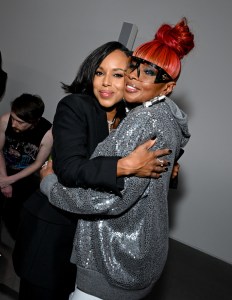 Kerry Washington and Mary J. Blige at the Michael Kors Spring 2025 Ready-to-Wear show