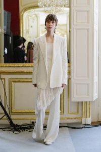 Backstage at Gabriela Hearst Spring 2025 Ready-to-Wear Collection at Paris Fashion Week