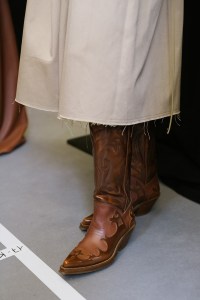 Backstage at Gabriela Hearst Spring 2025 Ready-to-Wear Collection at Paris Fashion Week