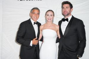 George Clooney, Emily Blunt, John Krasinski at The Albies, Clooney Foundation for Justice - Arrivals on September 26, 2024 in New York, New York.