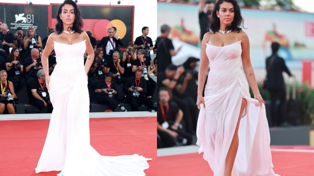Georgina Rodriguez attends the "Diva E Donna" Prize red carpet during the 81st Venice International Film Festival.