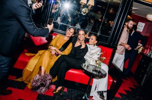 Derek Blasberg, Tracee Ellis Ross, Solange Knowles and Samira Nasr at the Harper’s Bazaar Cocktail Party during New York Ready to Wear Fashion Week held at Le Veau d'Or on September 4, 2024 in New York, New York.