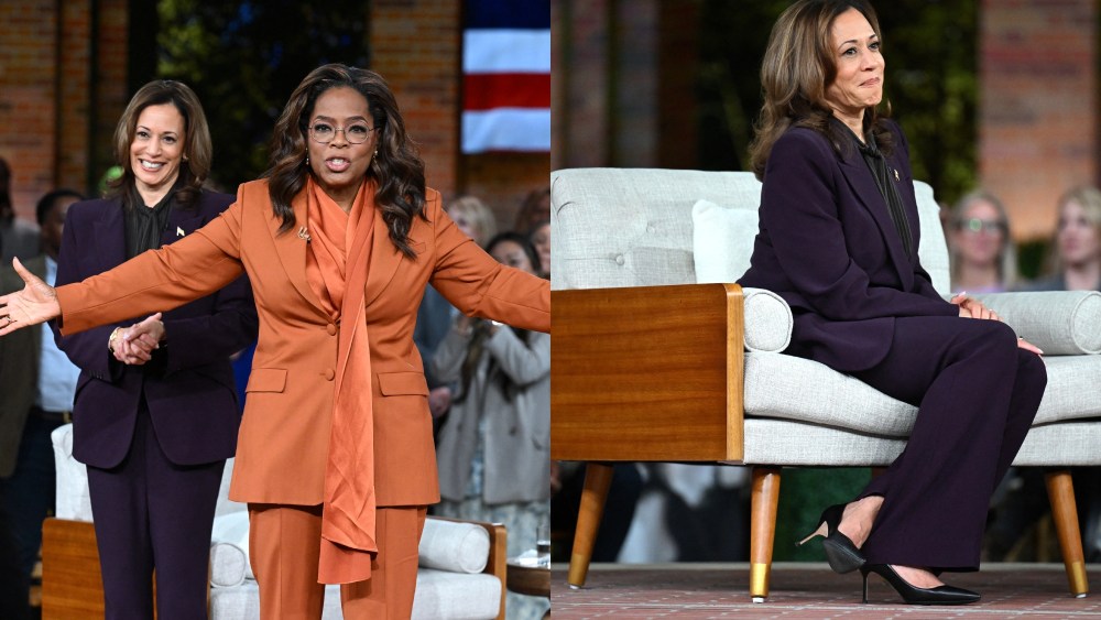 Kamala Harris, Opra, power suits, unite for America, livestream rally