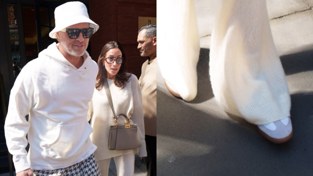 Brad Pitt, Ines de Ramon, Adidas, Samba, suede, knitwear, New York
