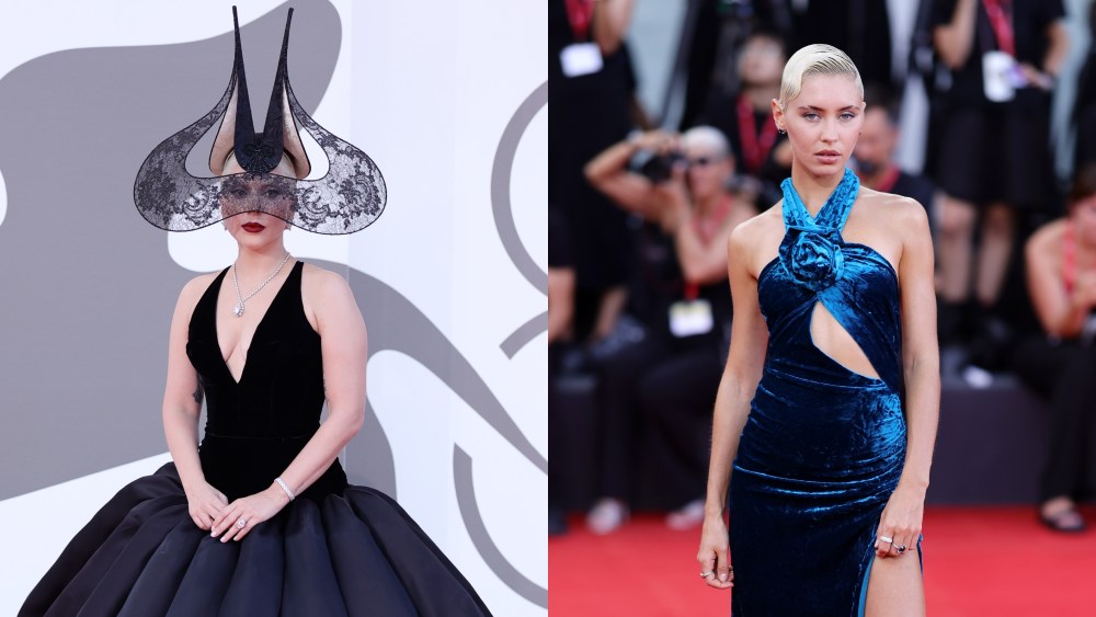 Lady Gaga, Christian Dior Haute Couture, Tiffany & Co., Philip Treacy, Iris Law, Burberry, Jimmy Choo, Joker: Folie à Deux, premiere, red carpet venice film festival