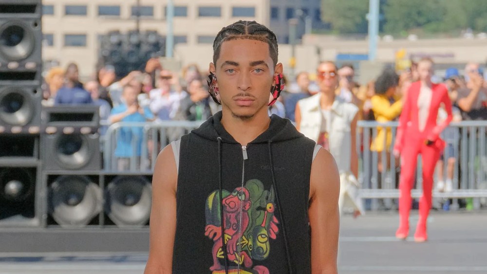 beyonce nephew Julez Smith at the Off-White Spring/Summer 2025 fashion show, front row, solange son, celebrities at new york fashion week front rows