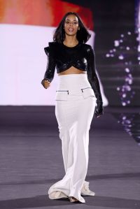 PARIS, FRANCE - SEPTEMBER 23: (EDITORIAL USE ONLY - For Non-Editorial use please seek approval from Fashion House) Rochelle Humes walks the runway during "Le Défilé L'Oréal Paris – Walk Your Worth" Womenswear Spring-Summer 2025 show as part of Paris Fashion Week on September 23, 2024 in Paris, France. (Photo by Pascal Le Segretain/Getty Images)