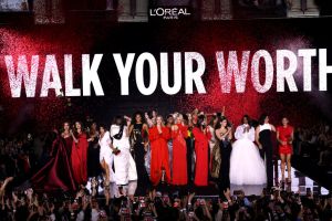 PARIS, FRANCE - SEPTEMBER 23: L'Oreal Ambassadors walk the runway during "Le Défilé L'Oréal Paris – Walk Your Worth" Womenswear Spring-Summer 2025 show as part of Paris Fashion Week on September 23, 2024 in Paris, France. (Photo by Pietro S. D'Aprano/Getty Images for L'Oréal Paris)