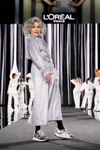 PARIS, FRANCE - SEPTEMBER 23: Jane Fonda walks the runway during "Le Défilé L'Oréal Paris – Walk Your Worth" Womenswear Spring-Summer 2025 show as part of Paris Fashion Week on September 23, 2024 in Paris, France. (Photo by Kristy Sparow/Getty Images for L'Oréal Paris)