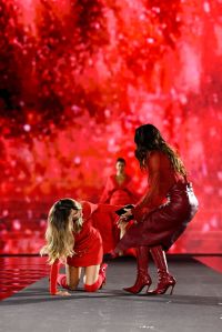 PARIS, FRANCE - SEPTEMBER 23: Belinda Peregrin and Anitta walk the runway during "Le Défilé L'Oréal Paris – Walk Your Worth" Womenswear Spring-Summer 2025 show as part of Paris Fashion Week on September 23, 2024 in Paris, France. (Photo by Kristy Sparow/Getty Images for L'Oréal Paris)