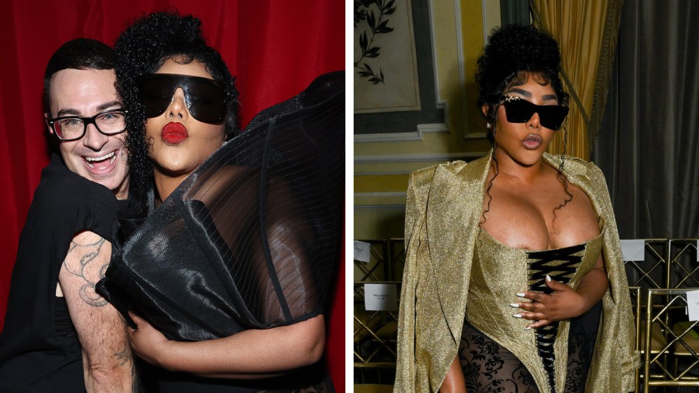 NEW YORK, NEW YORK - SEPTEMBER 06: Christian Siriano and Lil Kim attend the Christian Siriano SS25 afterparty at Hearsay on September 06, 2024 in New York City. (Photo by Jamie McCarthy/Getty Images for Christian Siriano), new york fashion week spring 2025 front rhow
