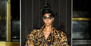 new york fashion week spring 2025 fashion show runway leopard print look on model on the runway, ready to wear