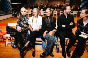 Jordan Roth, Cass Bird and Jenna Lyons at Monse RTW Spring 2025 as part of New York Ready to Wear Fashion Week held at Genesis House on September 7, 2024 in New York, New York.