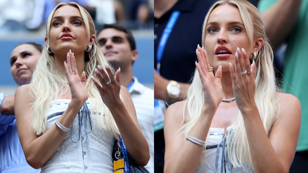 taylor fritz girlfriend Morgan Riddle, With Jéan minidress, US Open 2024