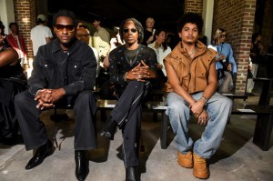 Leon Bridges, Fireboy DML and Destin Conrad at the 3.1 Phillip Lim Spring 2025 Ready-to-Wear show.
