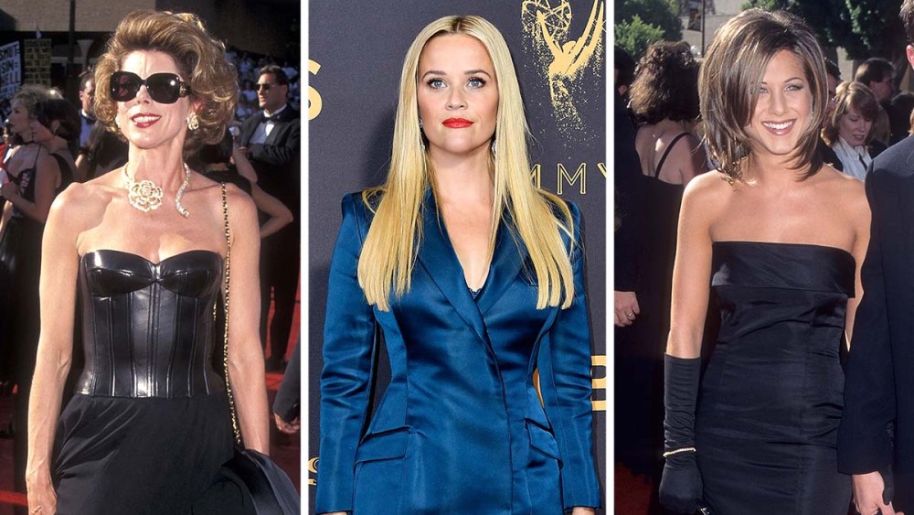 Primetime Emmy style, first red carpet dress, Jennifer Aniston, Reese Witherspoon, Christine Baraki. Christine Baranski