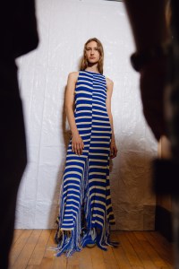 Backstage at the Proenza Schouler Spring 2025 ready-to-wear show at New York Fashion Week.
