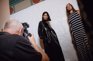 Backstage at the Proenza Schouler Spring 2025 ready-to-wear show at New York Fashion Week.