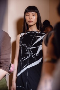 Backstage at the Proenza Schouler Spring 2025 ready-to-wear show at New York Fashion Week.