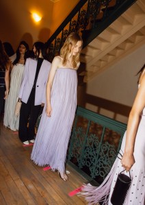 Backstage at the Proenza Schouler Spring 2025 ready-to-wear show at New York Fashion Week.
