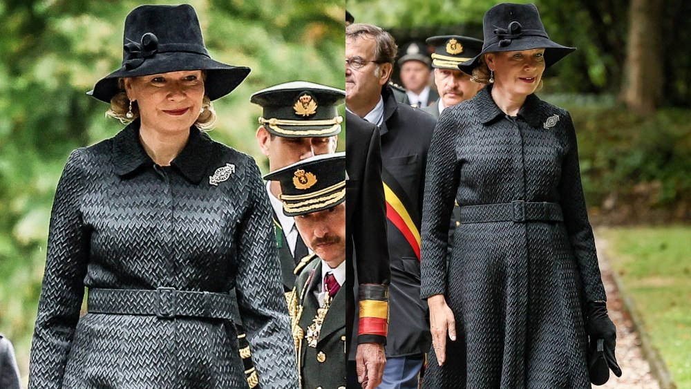 Queen Mathilde of Belgium, Carolina Herrera, Mango, Natan, Maison Fabienne Delvigne