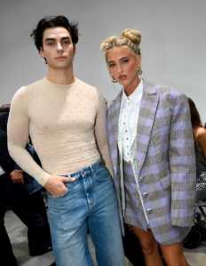Jacob Rott and Emili Sindlev at the Rabanne Spring 2025 ready-to-wear show