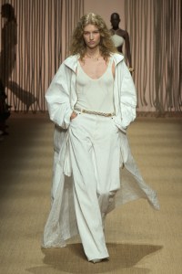 Model on the runway at Roberto Cavalli RTW Spring 2025 as part of Milan Ready to Wear Fashion Week on September 18, 2024 in Milan, Italy.