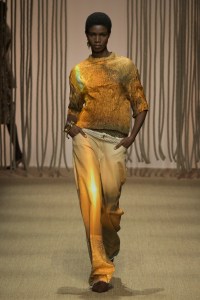 Model on the runway at Roberto Cavalli RTW Spring 2025 as part of Milan Ready to Wear Fashion Week on September 18, 2024 in Milan, Italy.