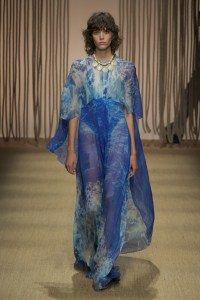 Model on the runway at Roberto Cavalli RTW Spring 2025 as part of Milan Ready to Wear Fashion Week on September 18, 2024 in Milan, Italy.