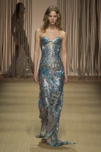 Model on the runway at Roberto Cavalli RTW Spring 2025 as part of Milan Ready to Wear Fashion Week on September 18, 2024 in Milan, Italy.