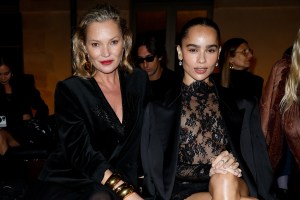 Kate Moss and Zoë Kravitz at the Saint Laurent Spring 2025 ready-to-wear show