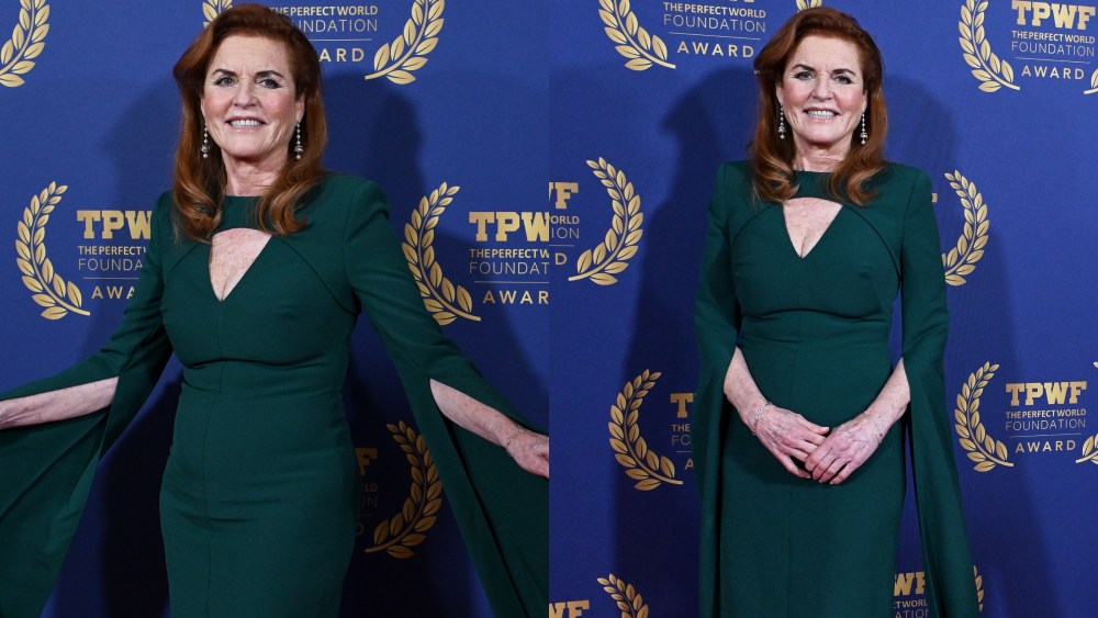 Sarah Ferguson, Duchess of York, Safiyaa, green dress, Perfect World Foundation’s Honorary Conservation Award