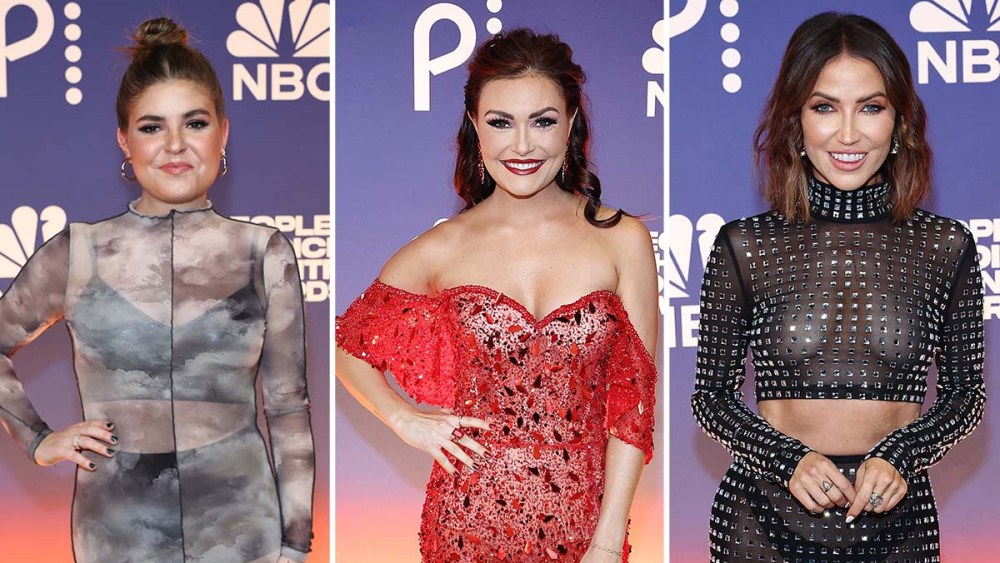 sheer style fashion trends, people's choice country awards, red carpet, nashville, country music, Tenille Arts, Kylie Morgan and Kaitlyn Bristowe