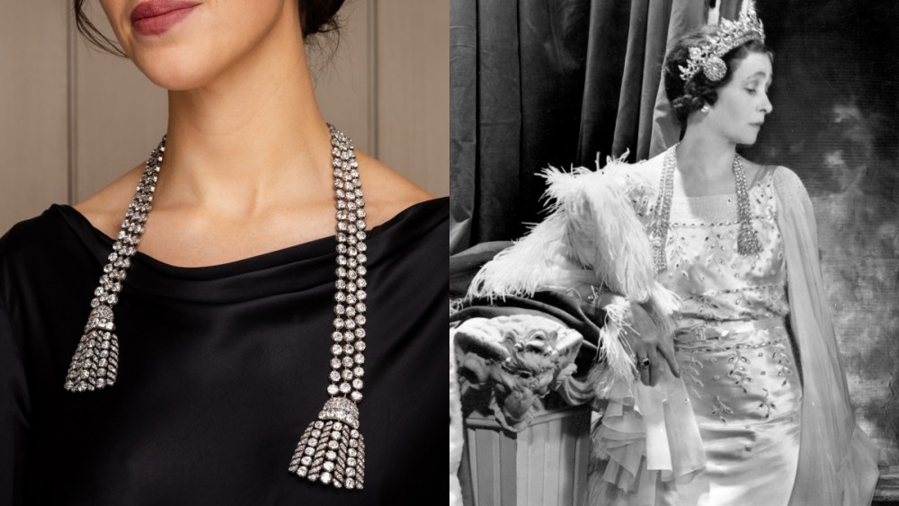 Sotheby's rare 18th-century jewel, The Marchioness of Anglesey by Cecil Beaton, 1937, Sotheby's rare 18th-century jewel diamonds,  Marjorie Paget, Marchioness of Anglesey necklace, Neglige Necklace