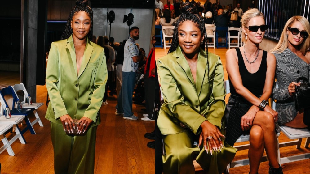 Tiffany Haddish, NIcky Hilton Rothschild, and Paris HIlton at Monse spring 2025 show.