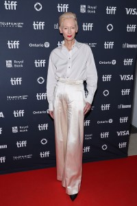 TORONTO, ONTARIO - SEPTEMBER 07: Tilda Swinton attends the premiere of "The Room Next Door" during the 2024 Toronto International Film Festival at TIFF Lightbox on September 07, 2024 in Toronto, Ontario.  (Photo by Cindy Ord/Getty Images)