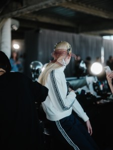 Backstage at the Tory Burch spring 2025 ready-to-wear show at New York Fashion Week.