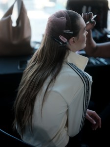 Backstage at the Tory Burch spring 2025 ready-to-wear show at New York Fashion Week.