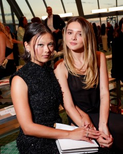 Lukita Maxwell and Charlotte Lawrence at the Tory Burch Spring 2025 Ready-to-Wear show