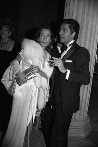 Lee Radziwill and Valentino mingling at The Metropolitan Museum of Art's annual Costume Institute gala.