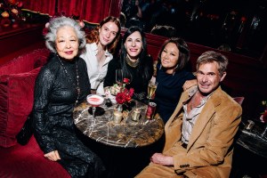 Kim Cho, guest, Jill Kargman, Alina Cho and Bronson van Wyck at the Veronica Beard NYFW Party held at The Nines during New York Ready to Wear Fashion Week on September 5, 2024 in New York, New York.
