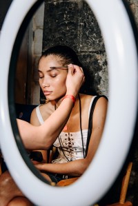 Backstage at the Willy Chavarria Spring 2025 ready-to-wear show at New York Fashion Week.