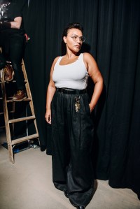 Backstage at the Willy Chavarria Spring 2025 ready-to-wear show at New York Fashion Week.