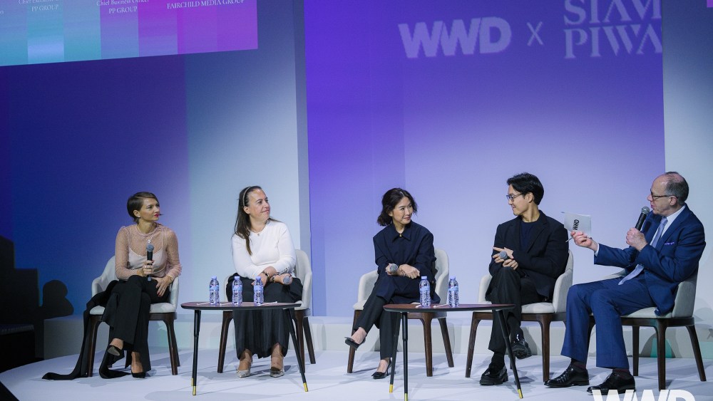 WWD x Siam Piwat Global Fashion Spotlight in Bangkok, Thailand - Emmanuelle Kouakou of Piaget, Roberta Pellacci of Bulgari Japan and PP Group cofounders Suvadee Phungbunphra, and Orand Puipunthavong in conversation with Jim Fallon, chief content officer of WWD and Fairchild Media.