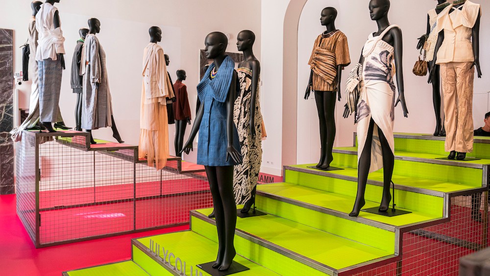 Camera Nazionale della Moda Italiana's Fashion Hub. Exhibition dedicated to the collections of Korean designers from the Resonance: Voices of Seoul project.