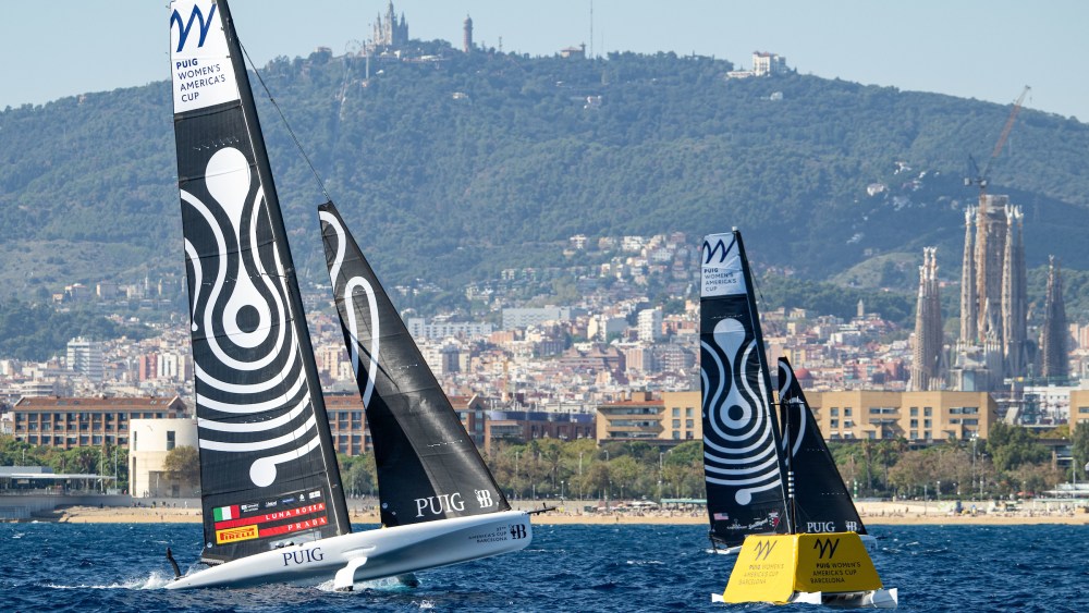 Boats in the Puig Women's America's Cup in Barcelona.