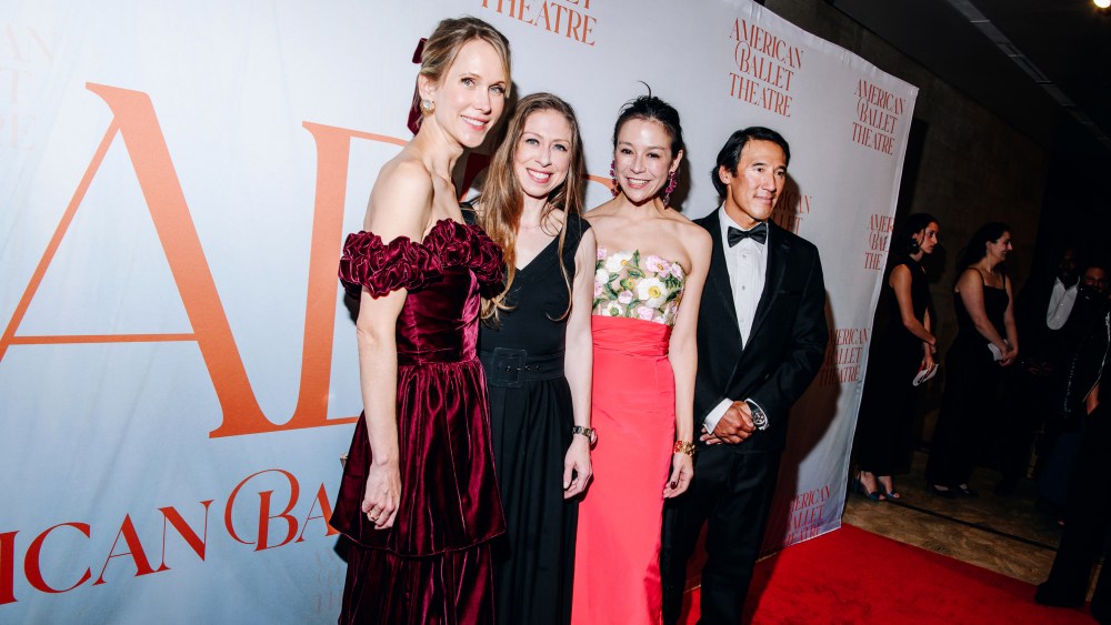 Indre Rockefeller, Chelsea Clinton, Elizabeth Chai Vasarhelyi and Jimmy Chin